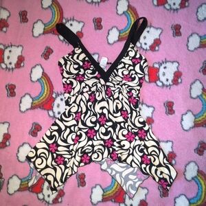 Y2K Asymmetrical BabyDoll Top